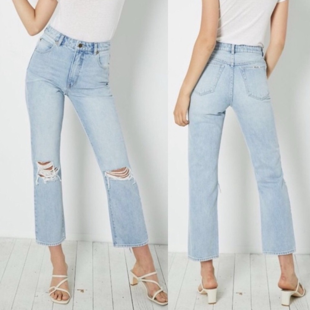 Rolla’s Original High Rise Straight Leg Distressed Jeans